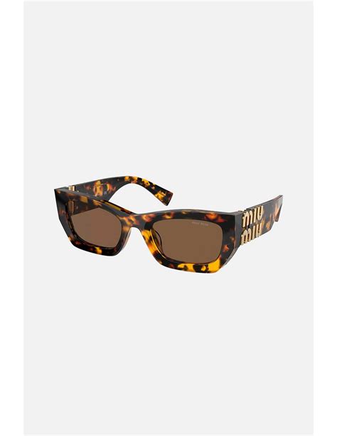 miu miu cat-eye acetate sunglasses havana